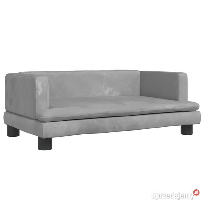 Sofa dzieci jasnoszara 80x45x30 aksamit mazowieckie Warszawa sprzedam