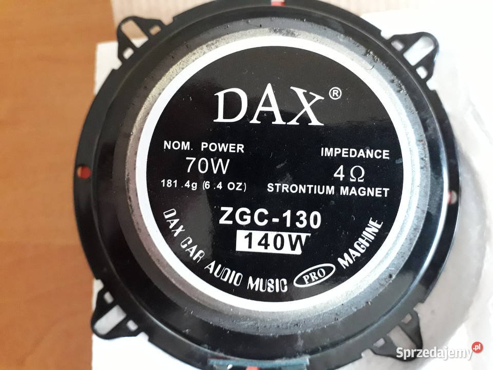 Głośniki samochodowe DAX ZGC 130 Moc 140