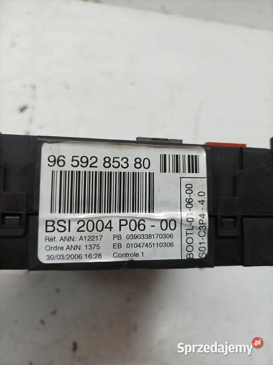 SKRZYNKA BSI 9659285380 P0600 Citroen C3 I Rok produkcji 2006