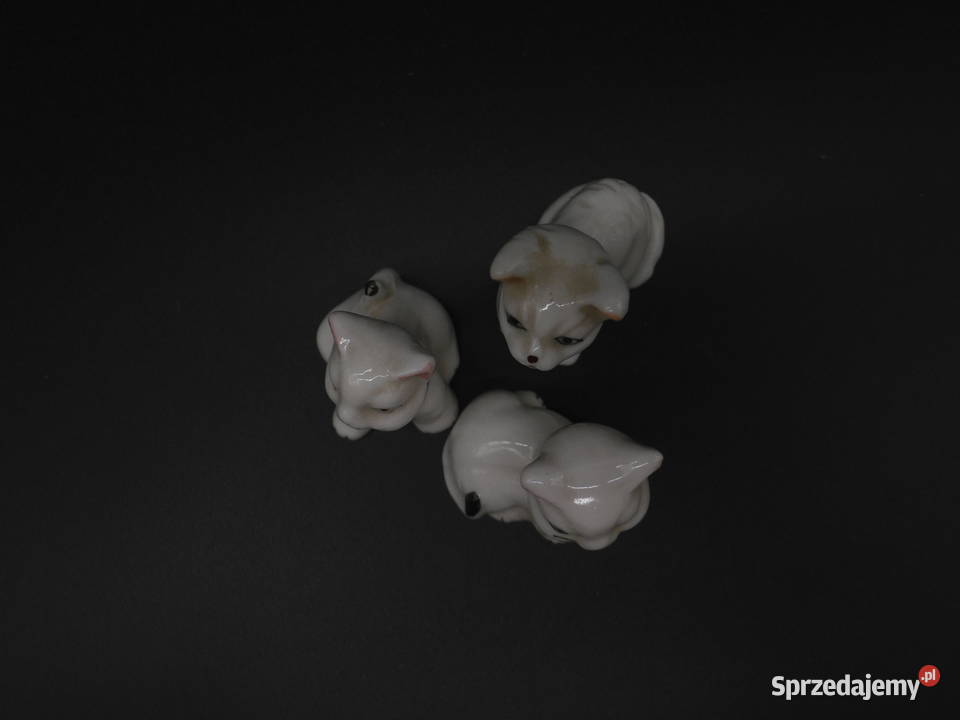 Ceramiczne figurki miniaturki koty 3 wielkopolskie Raszków