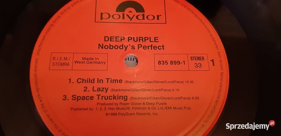 Deep Purple Nobodys Perfect 2 LP 1988 idealna płyta winylowa Jastrzębie-Zdrój