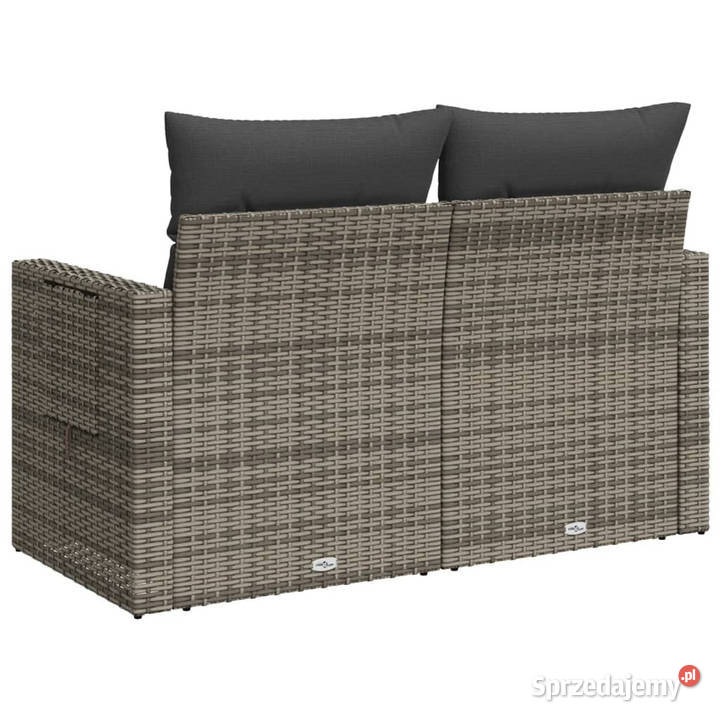 Sofa ogrodowa z poduszkami 2osobowa szara