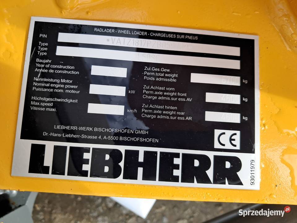 Ładowarka Kołowa LIEBHERR L508 Compact 20r 67t 2495h Sułów sprzedam