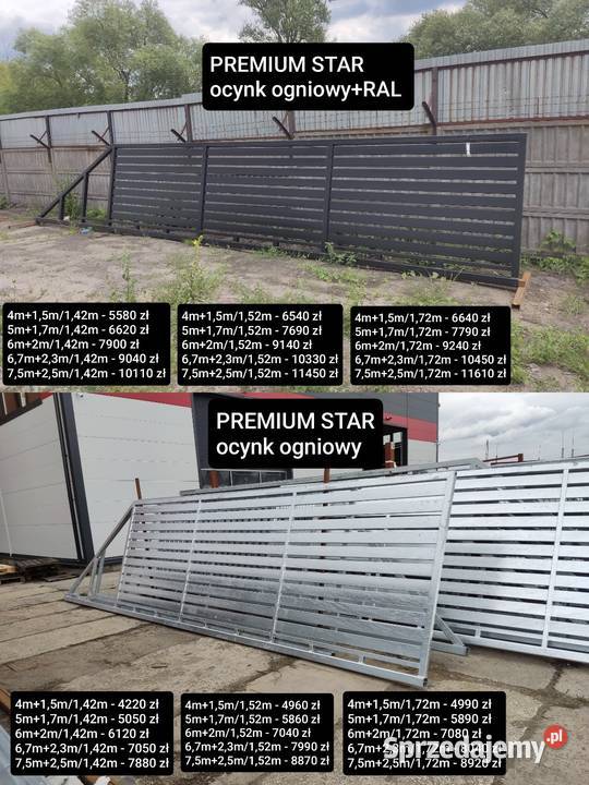 Nowość Brama przesuwna z panelem aluminiowym 4m przesuwna Pabianice
