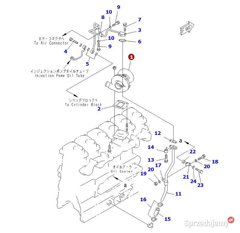 Turbosprężarka Komatsu 6151818500 Zamiennik Gądki