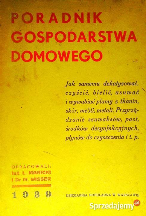 Poradnik gospodarstwa domowego 1939 Antykwariat małopolskie Kraków