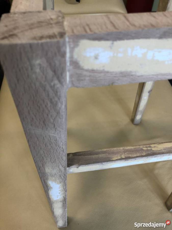 Stary taboret renowacji tapicerowany 50cm