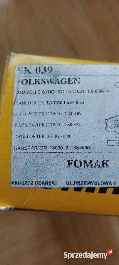 Klocki hamulcowe volkswagen transporter 8890 Cholerzyn