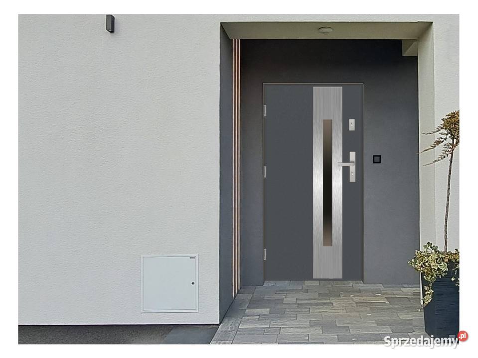 Drzwi wejściowe do domu GI30 INOX Antracyt 90 mazowieckie Ciemniewo