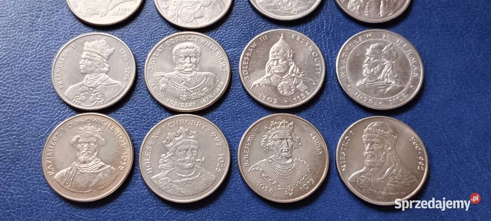 Stare monety Poczet Królów 15 sztuk 50 do 20 000 Lesko