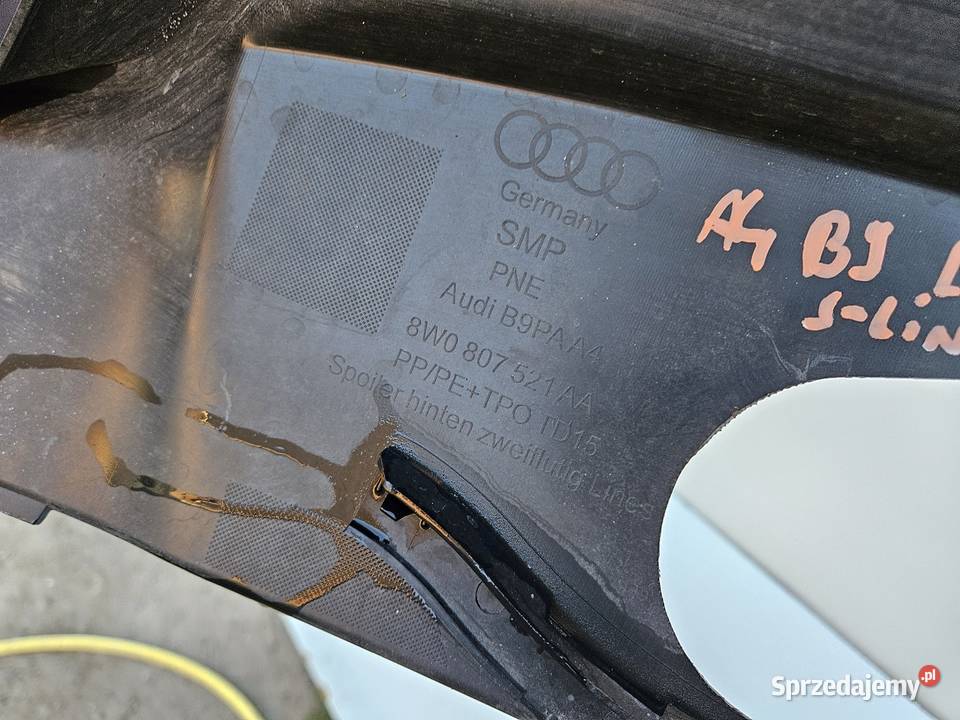AUDI A4 B9 LIFT SLINE DYFUZOR SPOILER ZDERZAKA Spoilery Międzychód