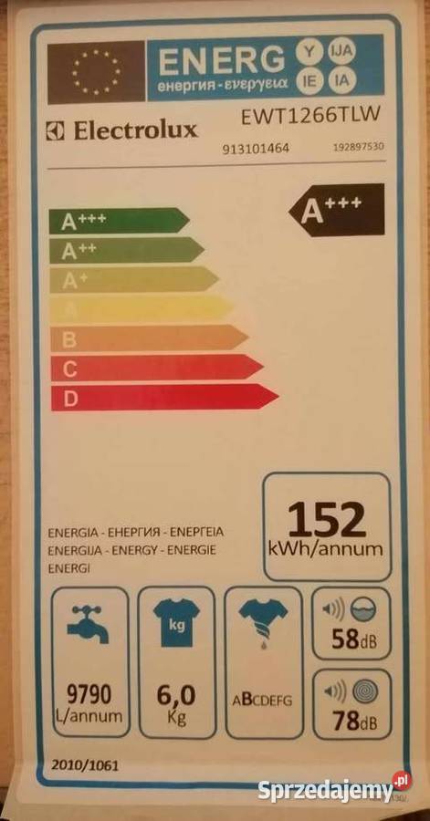 Pralka Elektrolux EWT 1266 TLW otwierana z góry pomorskie Gdynia