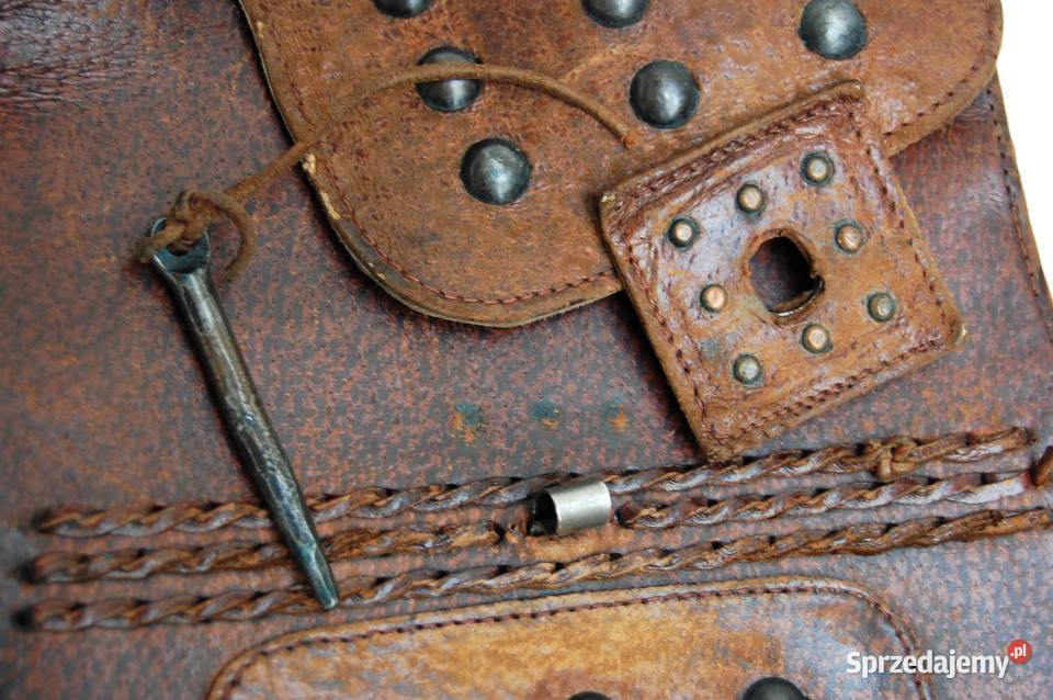 Torba skórzana na ramię rycerska vintage lata 70 Lublin