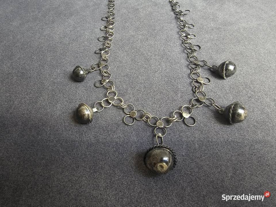Naszyjnik srebrny kulki mazowieckie