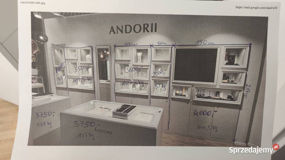 Meble do sklepu jubilerskiego gabloty komody mazowieckie Warszawa