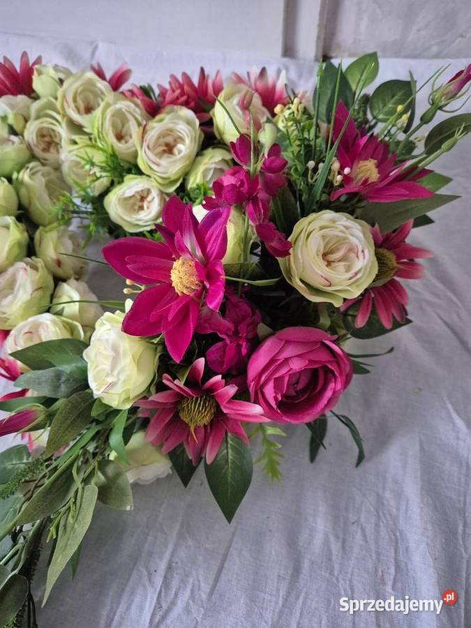 Dekoracja nagrobna stroik kompozycja Serce Pleszew sprzedam