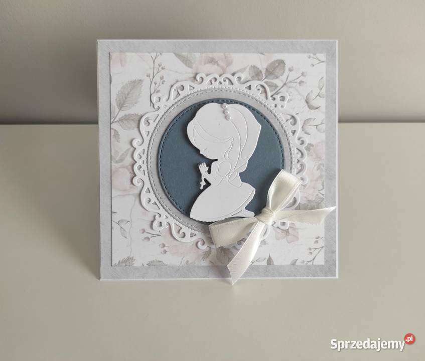 Kartka ręcznie robiona Komunia Święta handmade łódzkie Łódź