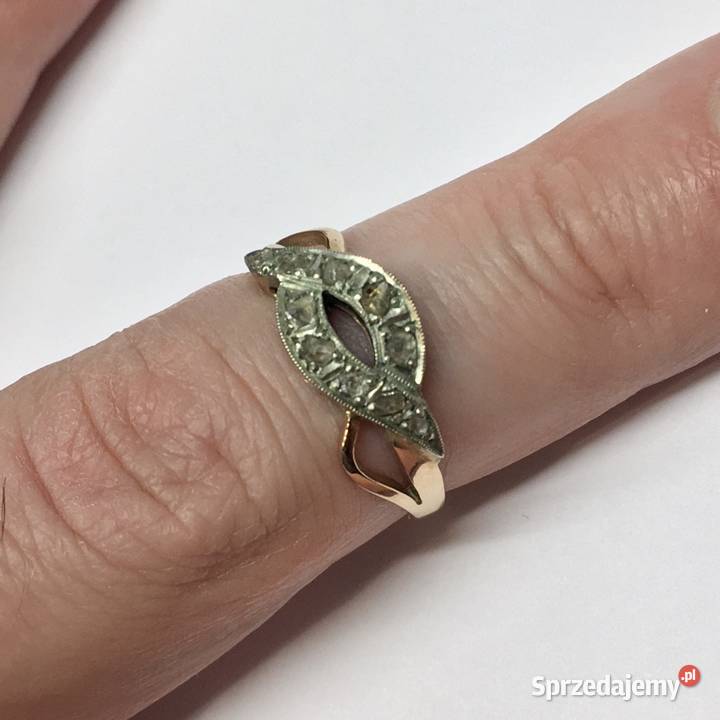 Złoty PIERŚCIONEK 585 14K BIAŁE i RÓŻOWE złoto