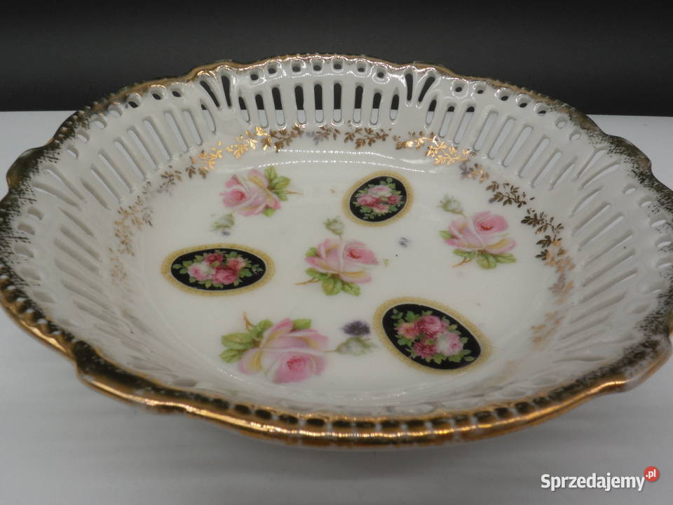 Stara misa ażurowa porcelana ręcznie malowana wielkopolskie Raszków