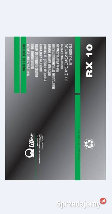 Lifter RX10, PX25, HX10E, GS, GX paleciak instrukcja DTR PL