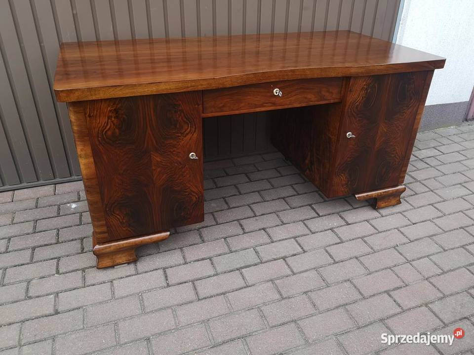 Biurko ARTDECO Orzech Zgrabne Stare Antyk wielkopolskie Swarzędz sprzedam