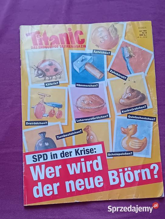 Niemiecki miesięcznik satyryczny Titanic 6 Antykwariat Koźminek sprzedam