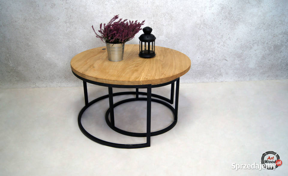 Komplet stolików kawowych stoliki duo okrągłe małopolskie