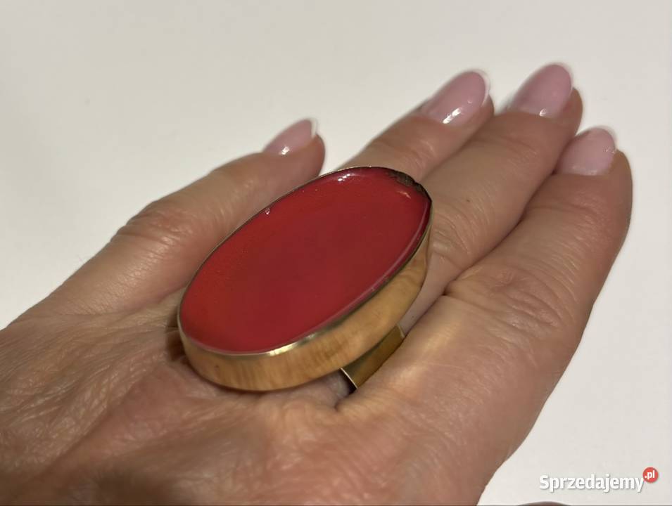 Pierścionek mosiądz z emalią kujawsko-pomorskie Bydgoszcz sprzedam