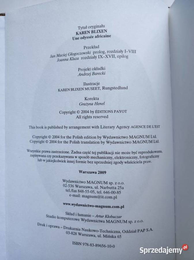 Karen Blixen Afrykańska odyseja twarda Kielce