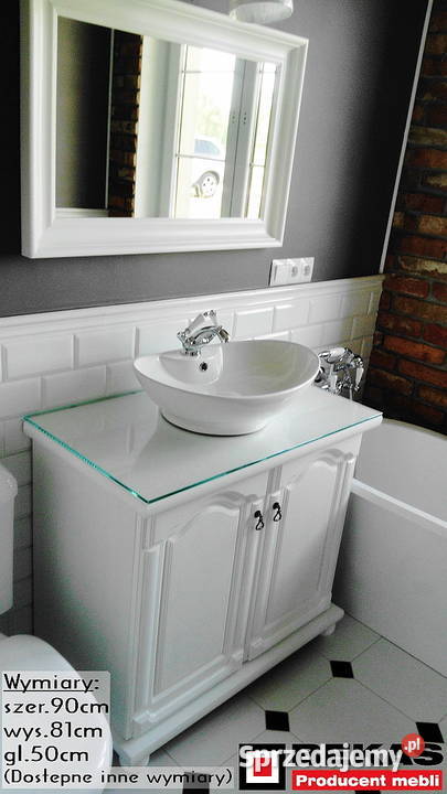 Komoda 90 2D Biała Blat Dąb Rustikalny Bekas 50cm Głogów sprzedam