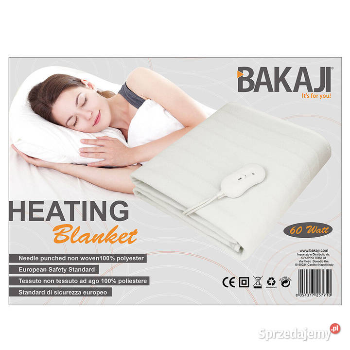 Elektryczny koc grzewczy 60W BAKAJI Italy 150x80 Gaszowice