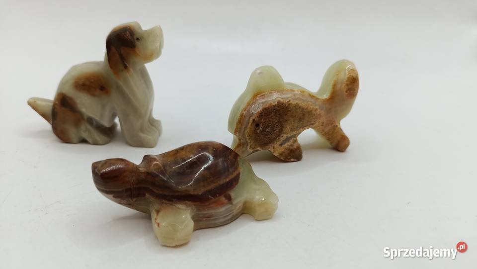 Figurki ozdoby z kamienia małe pies delfin żółw Zamość