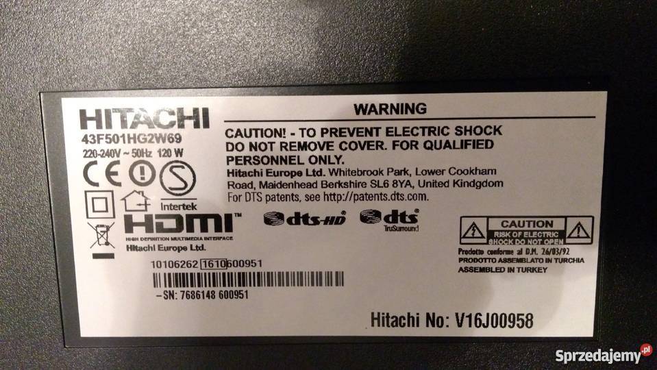 telewizor LED Hitachi 43F501HG2W69