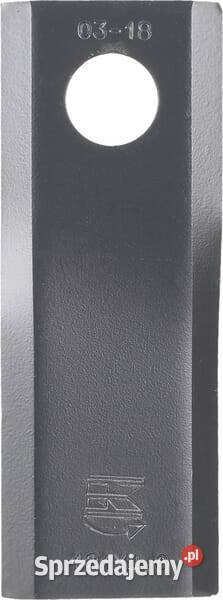 Nożyk kosiarki rotacyjnej lewy 122x45x4 mm otwór Kamionna