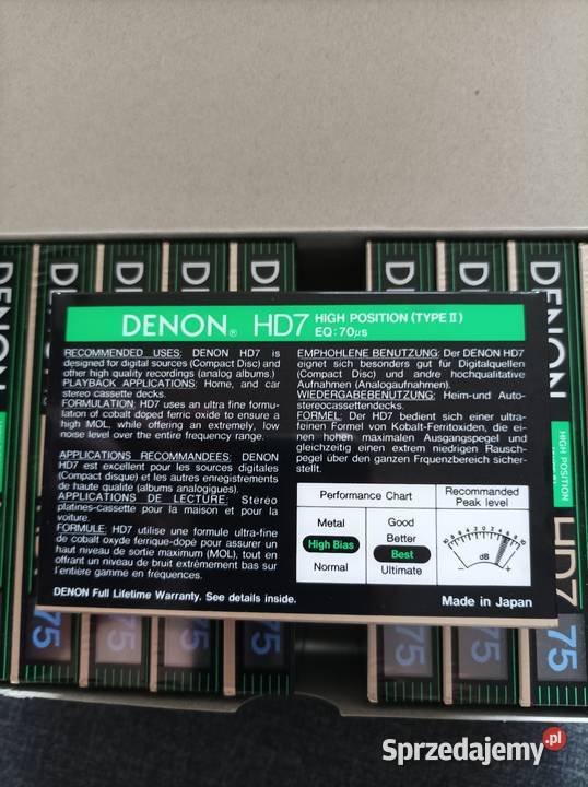 Kaseta DENON HD7 Premium 75 Super Chrom CrO2 10