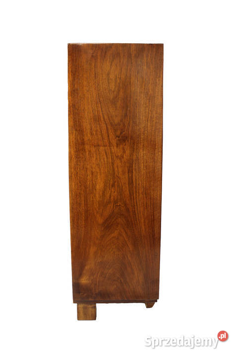 Witryna bibloteczka stojąca art deco w orzechu