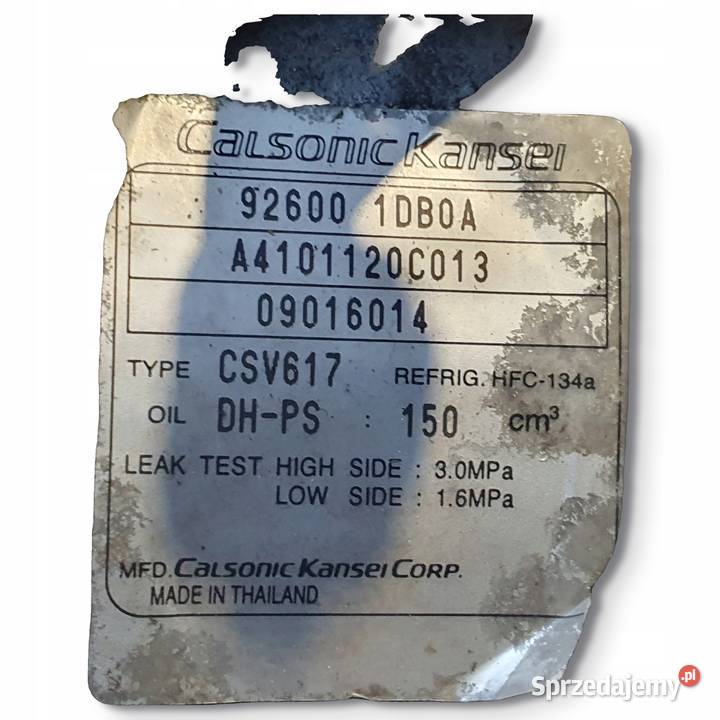 SPRĘŻARKA KLIMATYZACJI Nissan Qashqai 20 16V Chełm sprzedam