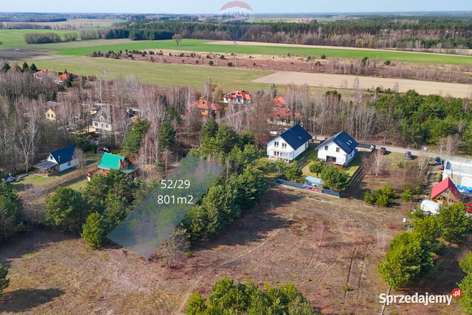 Działka budowlana 801 m Błędowo Brzozowa szambo