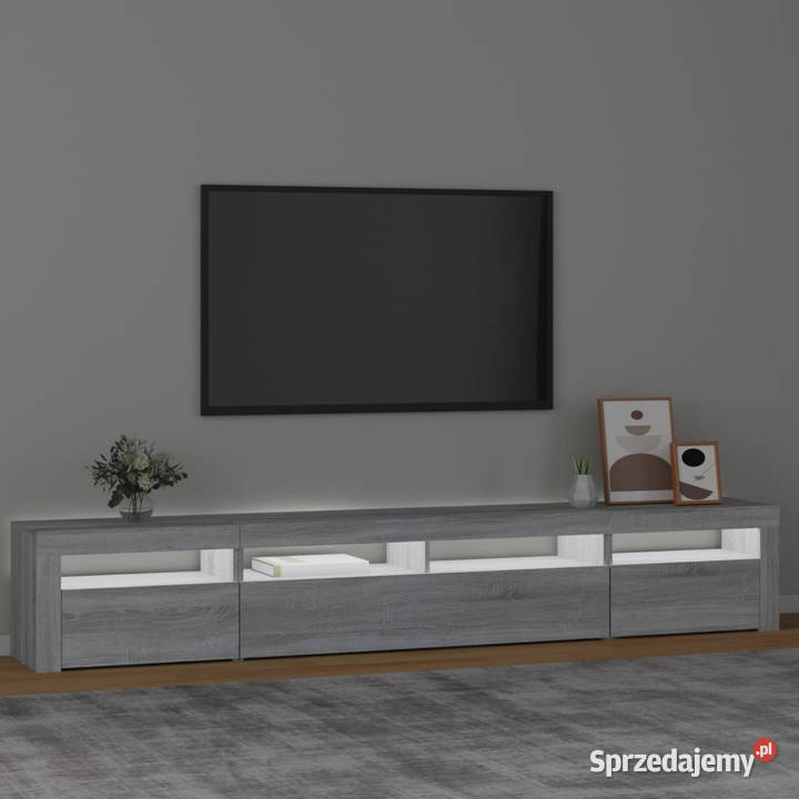 Szafka pod TV z oświetleniem LED szary dąb mazowieckie Warszawa