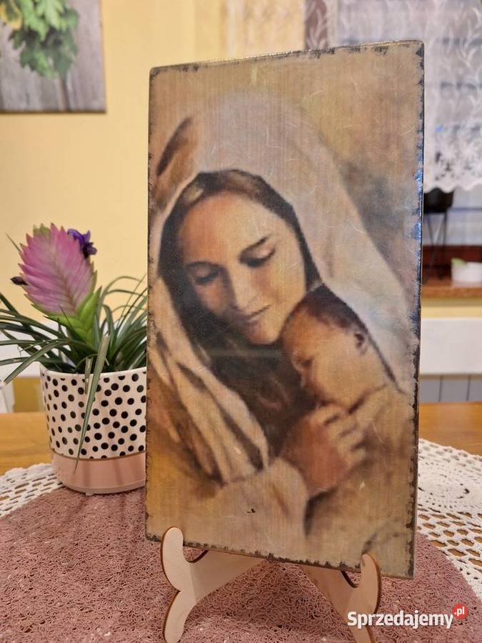 Obrazek na desce Matka Boża z Dzieciątkiem Strzyżów