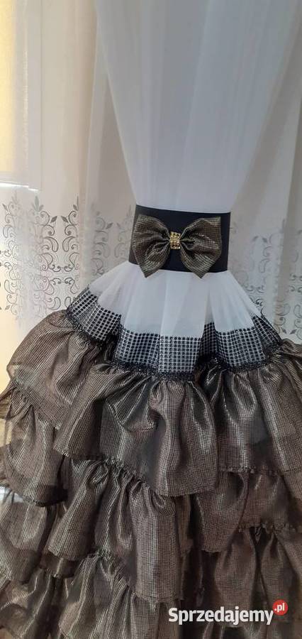 Firany zasłony złoto czarne falbany sprzedam