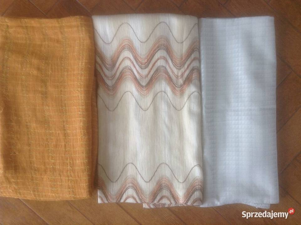 3 zestawy lnianych zasłon na okna wielokolorowy Opole