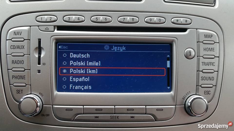 Ford nawigacja Łódź Łódzkie polskie menu mapa Poddębice sprzedam