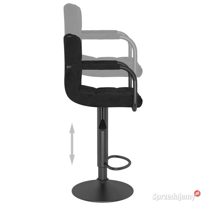 Stołki barowe 2 czarne obite aksamitem WM334656 Warszawa