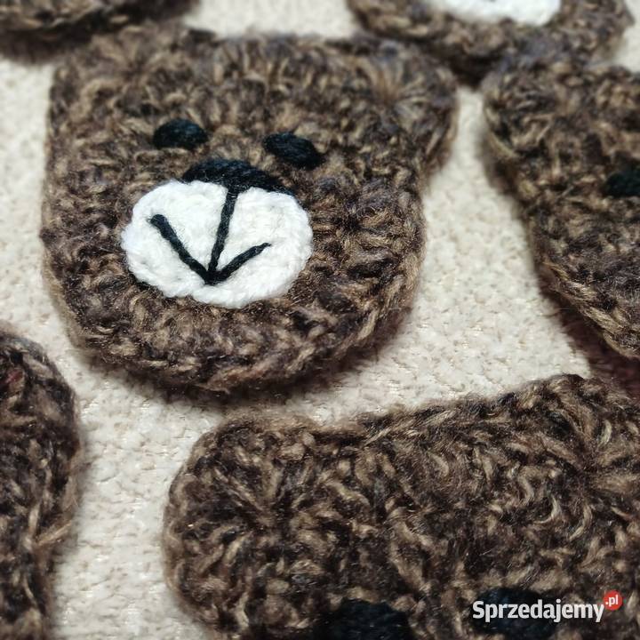 Misie szydelkowe aplikacja Antyki, Sztuka, Kolekcje