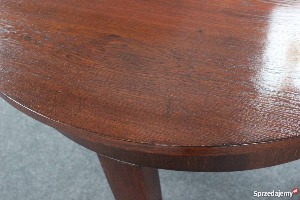Dębowy stół okrągły rozsuwany renowacji 220 do Zielonka