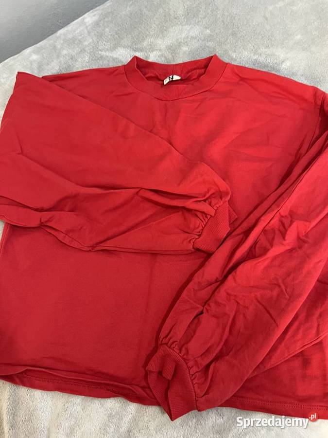 Bluza z bufiastymi szerokimi rękawami bez czerwony Jasło