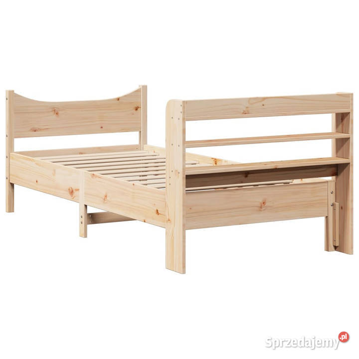 Rama łóżka z wezgłowiem lite drewno sosnowe 82cm Warszawa