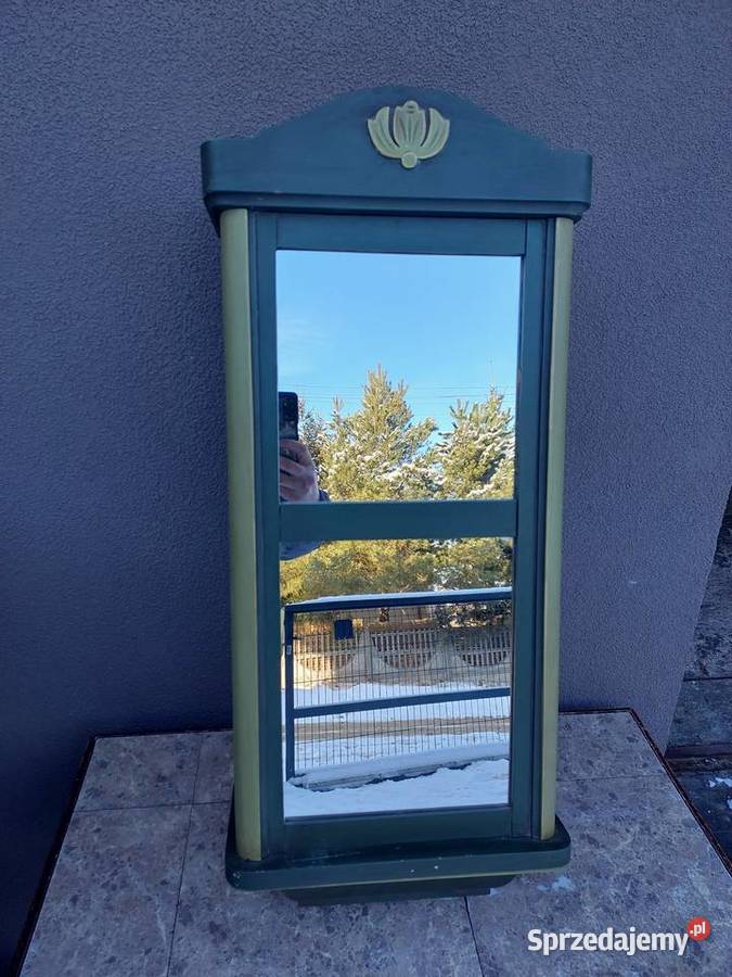 Szafka lustro ze skrzyni starego zegara 1923r Tczew