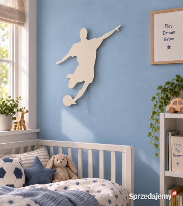 LAMPKA NOCNA Piłkarz Lampka Wisząca na baterie